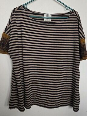 Striped Top With Scarf Sleeves